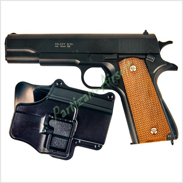 Пистолет для страйкбола Galaxy Colt 1911 Spring с кобурой. Full Metal (G13+)