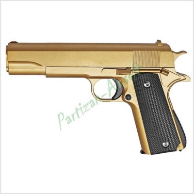 Страйкбольный пистолет Galaxy Colt 1911 Gold Spring. Full Metal (G13G)